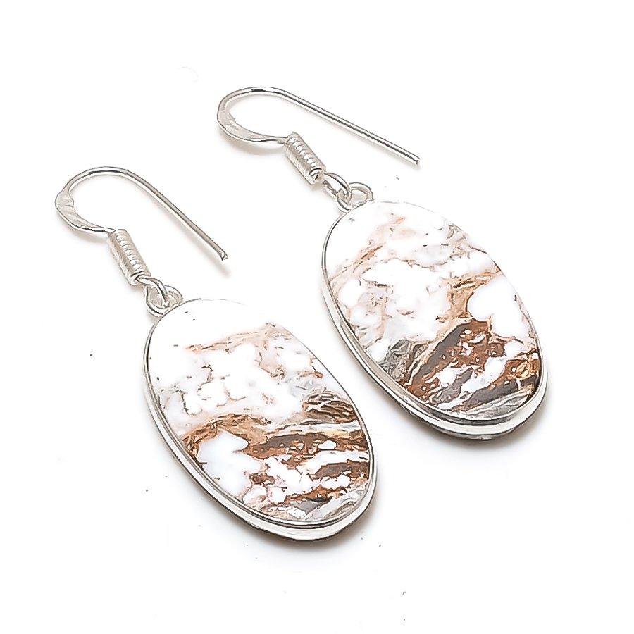 

Natural Wild Horse Gemstone 925 Sterling Silver Jewelry Earring 1.85 AE-12250