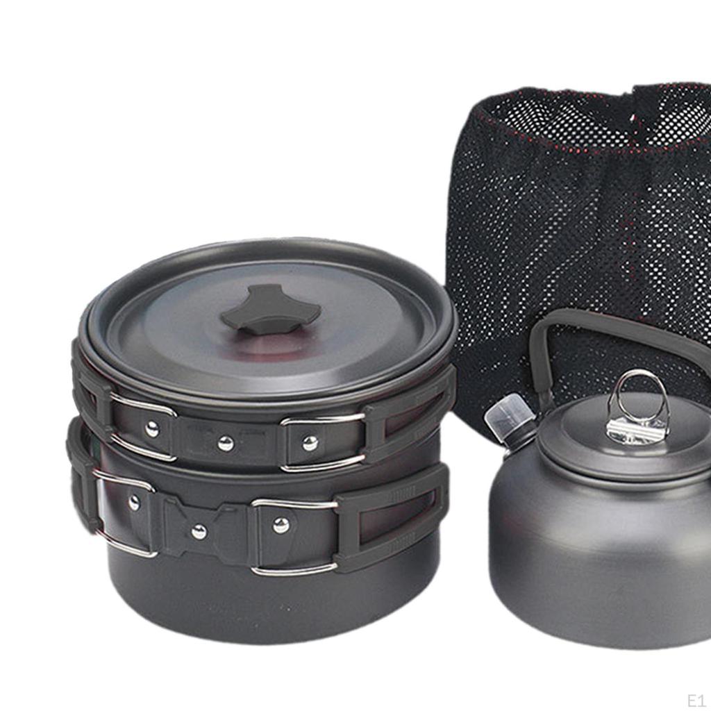 Camping Cooking Set ,Pot Pan Kettle ,Compact, Utensils Folding Cookware Kit with Storage Bag for