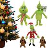 Green Shaggy Anime Figures  Christmas Decoration Green Haired Monster Figurine Adorable Plush Doll Kid Birthday Toy Gifts