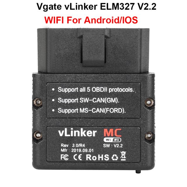 2024 BT OBD2 Scanner Vgate vLinker MC+ BLE ELM327 For Android/IOS/Windows ELM 327 wifi Car Diagnostic Scan Tool