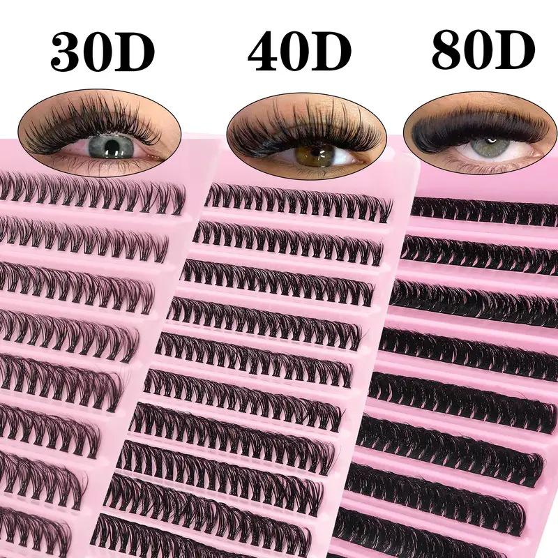Popular Large Capacity 10-Row Self-Grafted Cluster Lashes: Dense, Fluffy, Segmented False Eyelashes from the European & American Series
