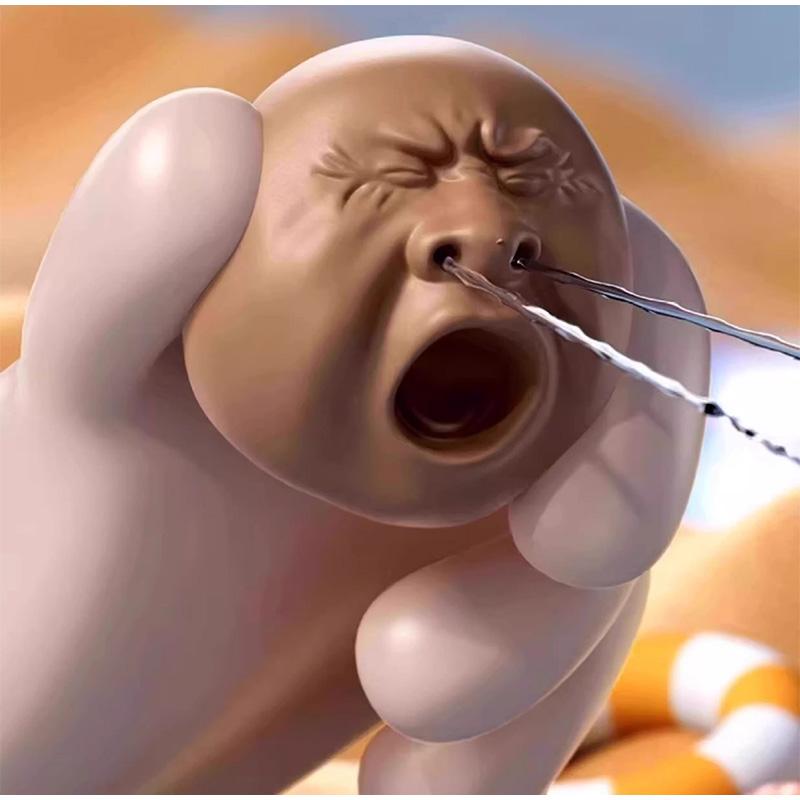 3pcs Trick Facial Yawning Water Spray Toy - Pinch Relaxation Portrait Pressure Nose Spray Gun Play Water Battle Stress Relief