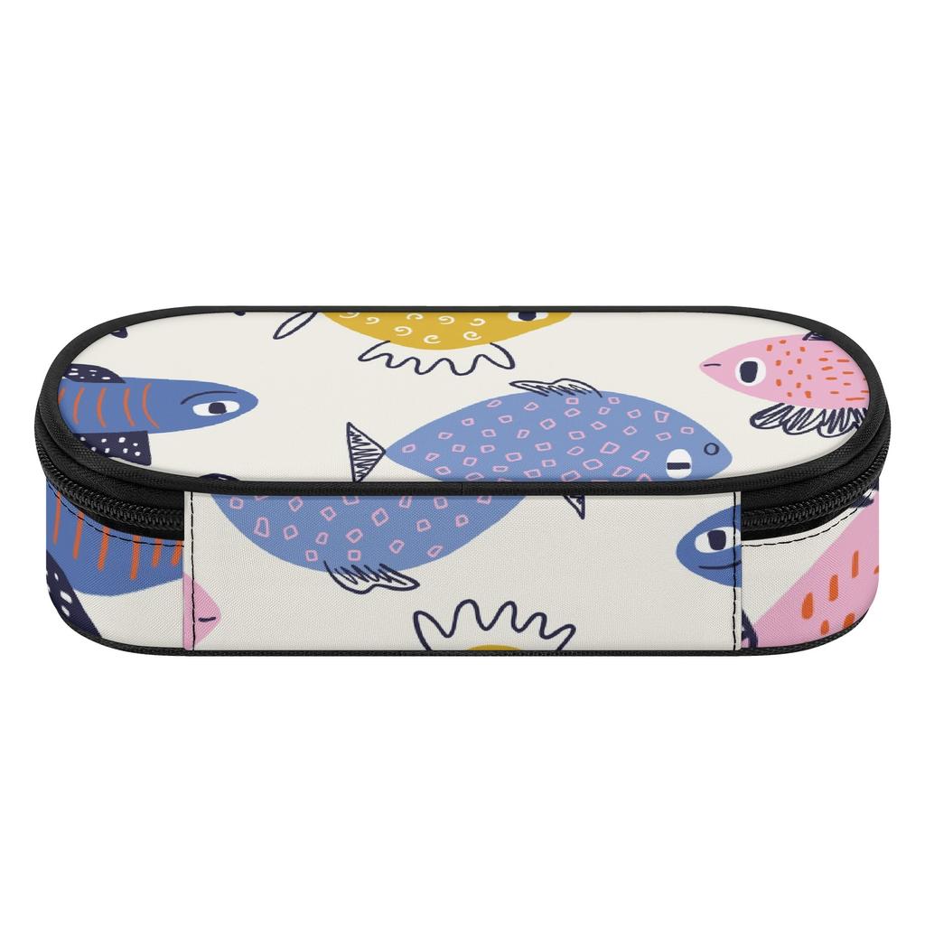 Pencil Case Large Capacity 300D Polyester Smooth Zipper with Mesh Pocket Removable Divider and Pen Slots for School and Study