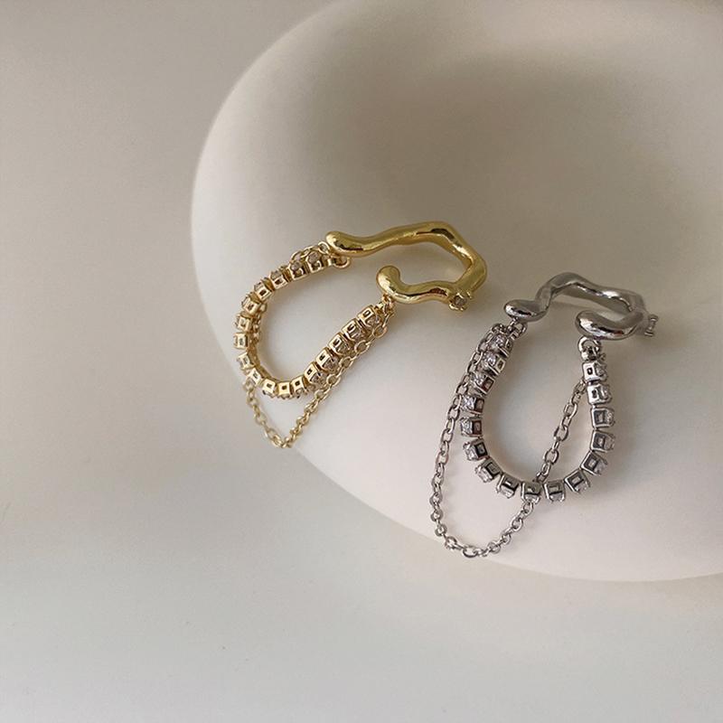 1PCS Fashionable And Exquisite Zircon Chain Tassel Ear Bone Clip Neutral And Simple Ear Hole Free Earrings Party Jewelry Gift