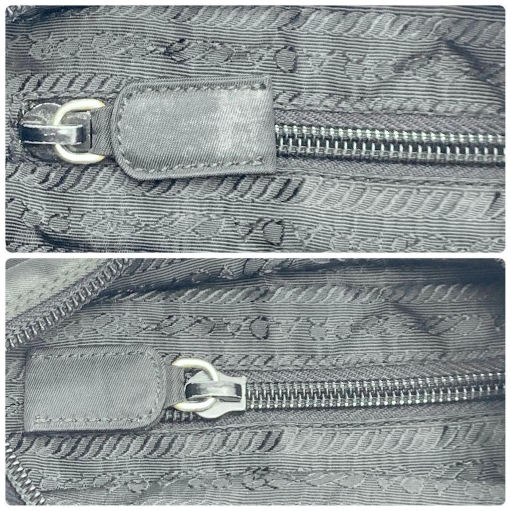 PRADA Handbag Tote Bag Tessuto Nylon White Tag Black Triangle Logo Plate Auth