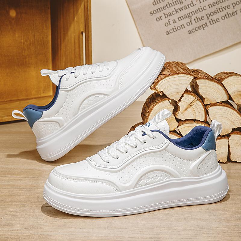 

Весенне-осенние новые мужские легкие повседневные кожаные туфли, мужские спортивные универсальные кеды, мужские маленькие белые туфли 44