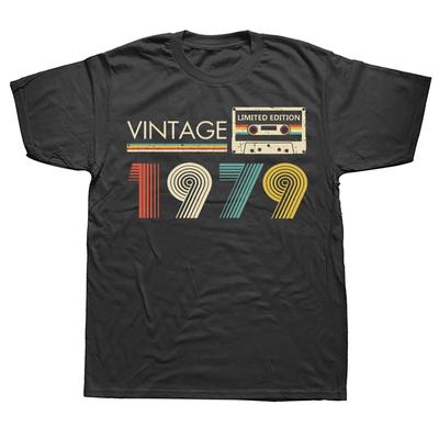 Vintage 1979 Limited Edition Birthday T Shirts Gifts Cotton Summer Tees Tops Mens Graphic Tshirt Clothing Oversized