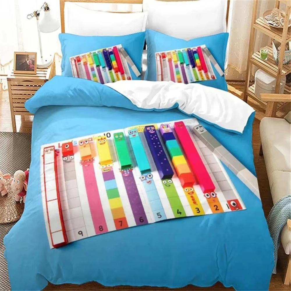 Fashion 3D Print Cartoon N-Numberblocks Bedding Set Double Twin King Duvet Cover Comforter Pillowcase Boys Girls Adults Bedroom
