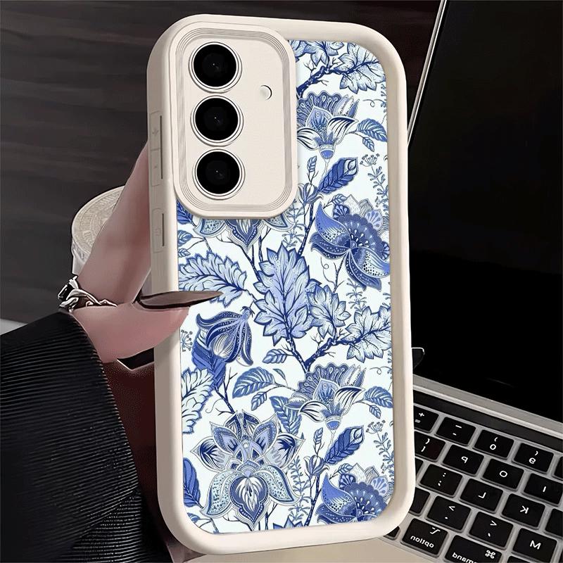Phone Case for Samsung Galaxy A17 A16 A15 A14 A13 Blue And White Porcelain Pattern A56 A36 A26 A55 A35 A25 A54 A34 A24 A53 A33 A