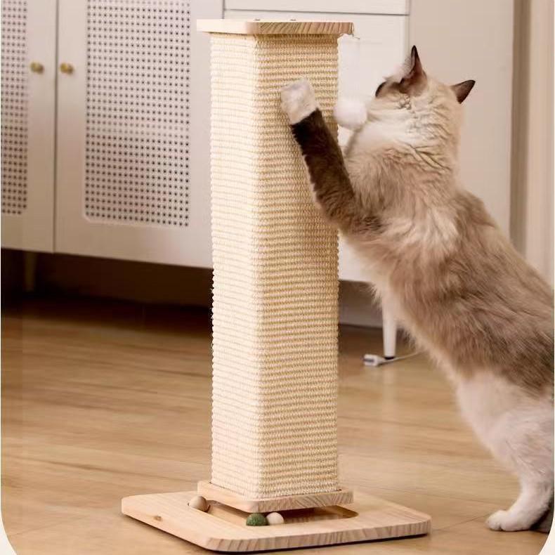 Large Vertical Cat Tree with Integrated Shelf, Sisal Scratching Post, and Bed - Universal for All Seasons