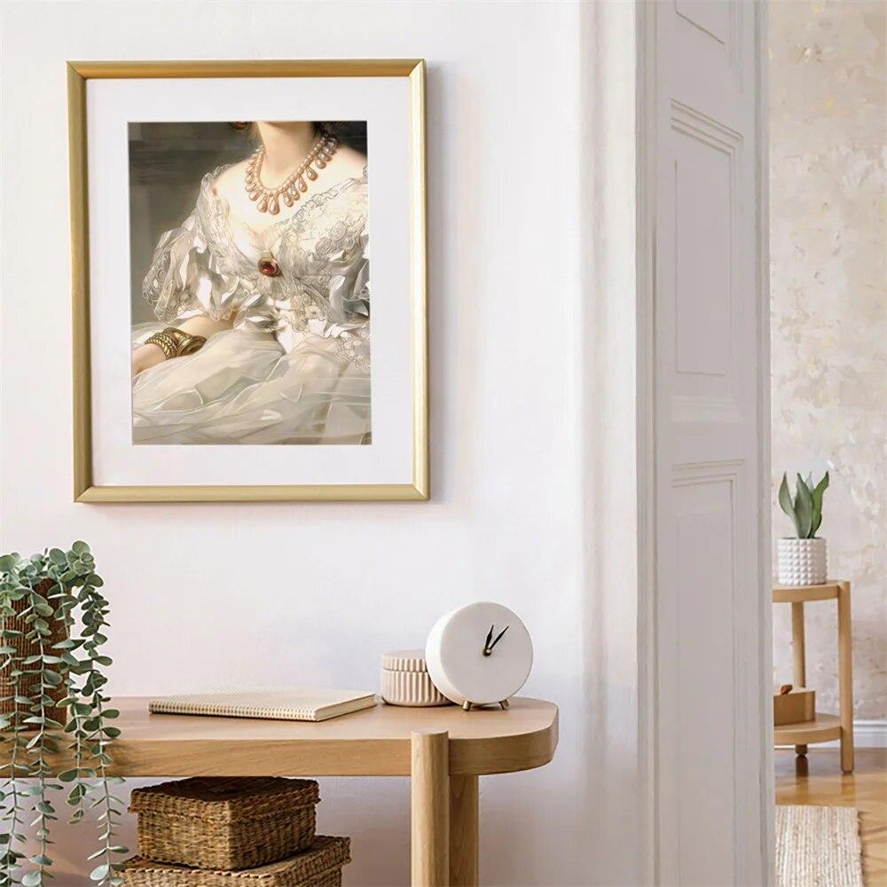 Woman Portrait Prints Baroque Art Poster Altered Art Feminine Wall Art Canvas Painting Maximalist Print Gallery Wall Decoration