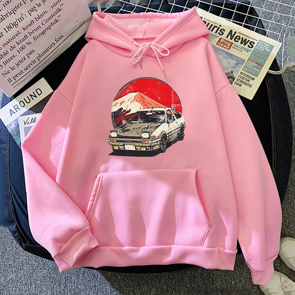 Anime Initial D AE86 2D tisk Pánská bavlna mikina s kapucí ležérní oversized svetr populární streetwear módní mikina pánské oblečení