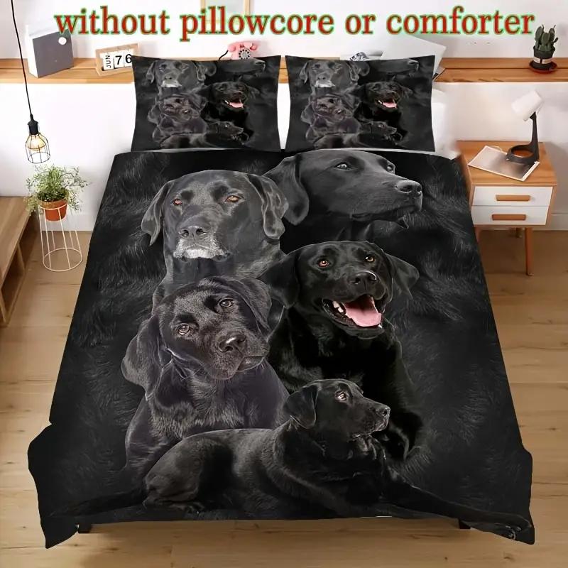 

Dog-Themed Duvet Cover Set, Soft, And Breathable, Featuring Animal Print Bedding,Cute Dog Pattern Duvet Cover Set,100% Polyester EU Single(135x200cm)