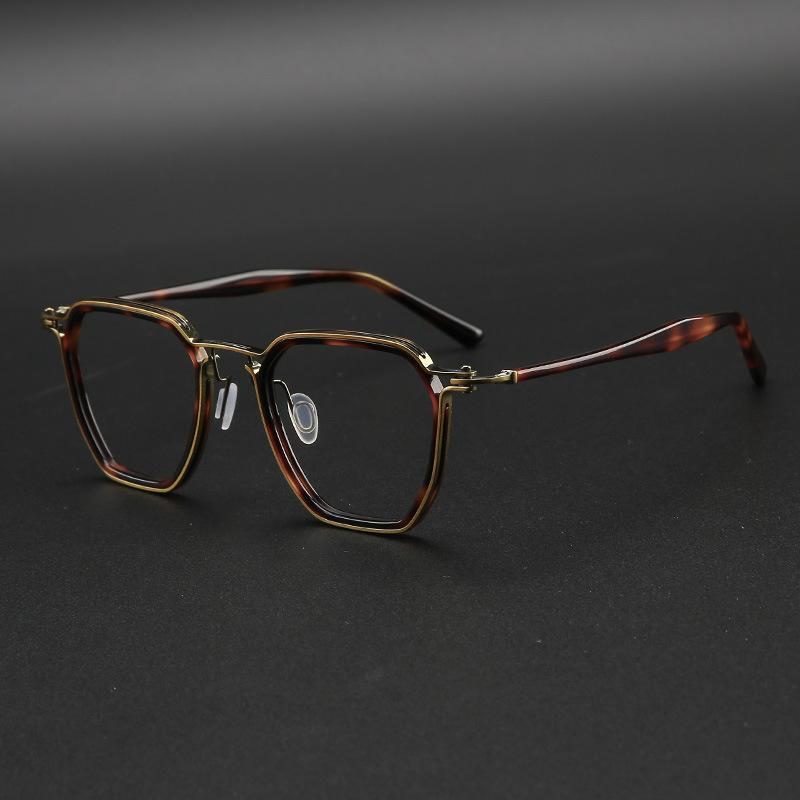 

160mm Oversized Pure Titanium Eyeglass Frames For Men Fashionable Retro Wide-Frame Glasses Large Faces Business & Casual Eyewear