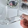 PGY 12pcs Card Frame Base Display Stand Card Holder Storage Rack Clear Acrylic Desktop Card Sleeve Badges Display Storage Racks