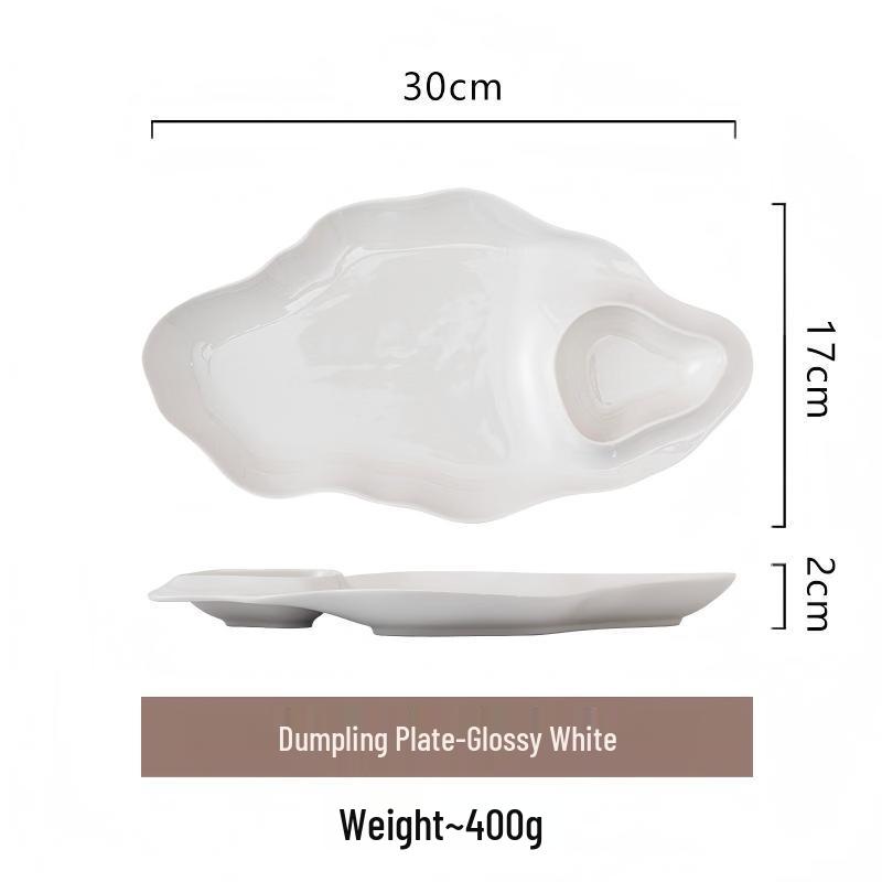 

Dumpling Plate with Sauce Compartments