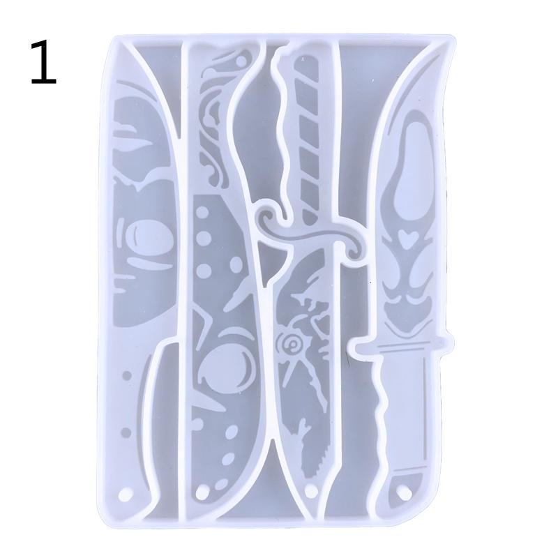 Shiny Glossy Halloween Dagger Ornaments Silicone Epoxy Resin Mold DIY Keychain Pendant Jewelry for Valentine Gift Craft