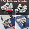 1 Pair Auto Battery Connectors Car Battery Main Cable Post Clamp Terminal Clip(Not Including Battery)