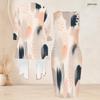 Women Plus Size Two Piece Set Printed Sleeveless Bodycon Dress 3 4 Sleeve Draped Cardigan