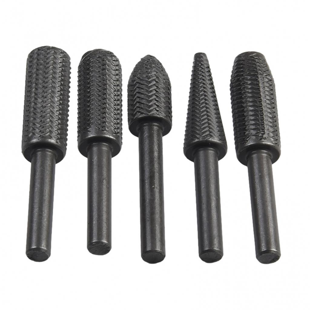 For Metal Derusting Rotary Rasp File 5Pcs Set Electric Grinding Home Garden
