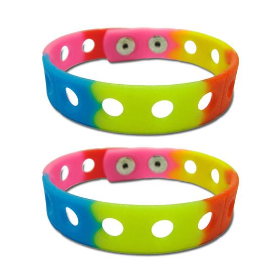 2 ks Silikonové náramky s přívěsky pro děti Nastavitelný náramek
