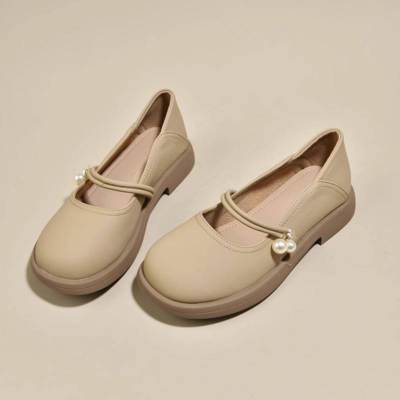 Fashion Women's Flat Shoes Spring Soft Leather Mary Jane Shoes 2024 New Small White Loafers with Skirt Gentle Small Leather Shoes