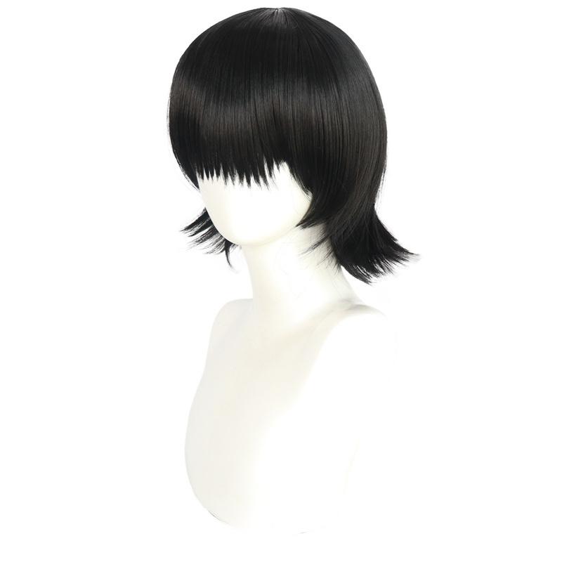 Neue, hochwertige Shizuku-Cosplay-Perücke im Stil einer kurzen, schwarzen, hitzebeständigen Kunsthaarperücke aus Shizuku-Murasaki + Perückenkappe