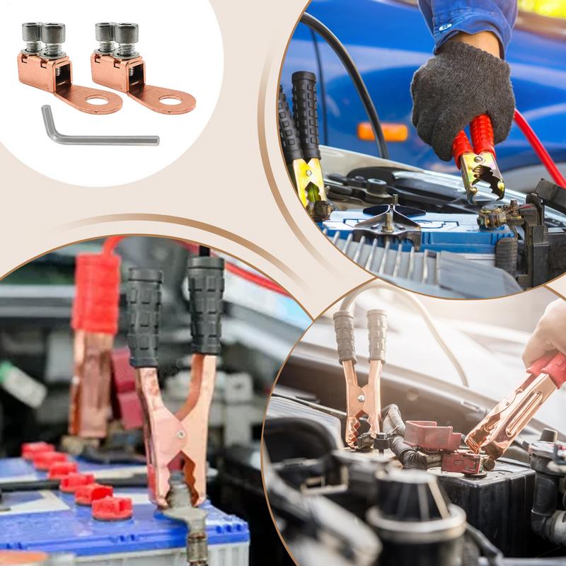 Battery Terminal Connectors Pure Copper Post Terminals Battery Cable Ends Junction Block with Hexagonal Wrench Cable Connectors