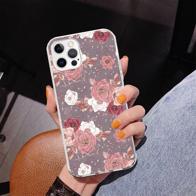Beautiful Rose Bling Picture Phnoe Case for Iphone 17 Air 16 11 12 13 Mini 14 Plus 15 Pro Max 7 8E SE 2020 16ProMax Phone Cover
