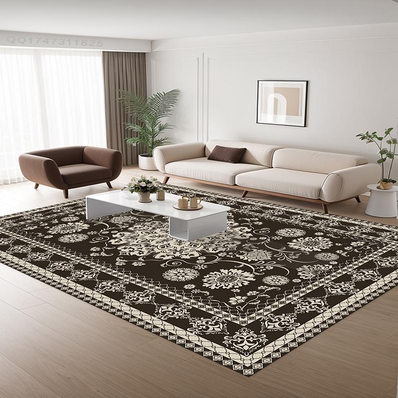 Perski Dywan do Salonu Geometryczny Retro Dywan Dekoracyjny na Dużą Powierzchnię Sypialnia Salon Zmywalny Antypoślizgowy Mata Podłogowa Łatwy do Czyszczenia