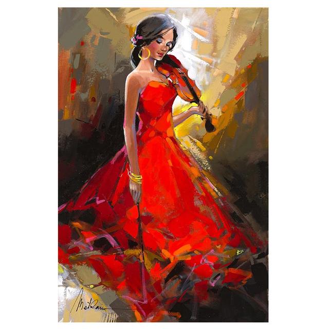 

Абстрактные постеры и принты с танцовщицей Фламенко Красота Девушка играет на скрипке Саксофон Виолончель Танец HD Холст Картина Комната Домашний декор 21x30cm No Framed