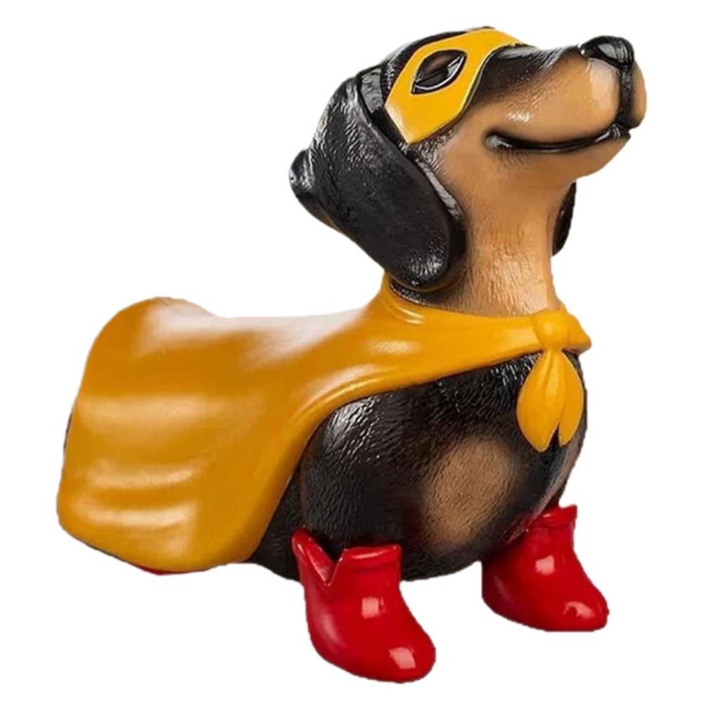 

Versatile Dur-able Indoor Outdoor Decoration Vintage Nostalgic Decoration Halloween Resin Super Hero Sausage Dog Decoration
