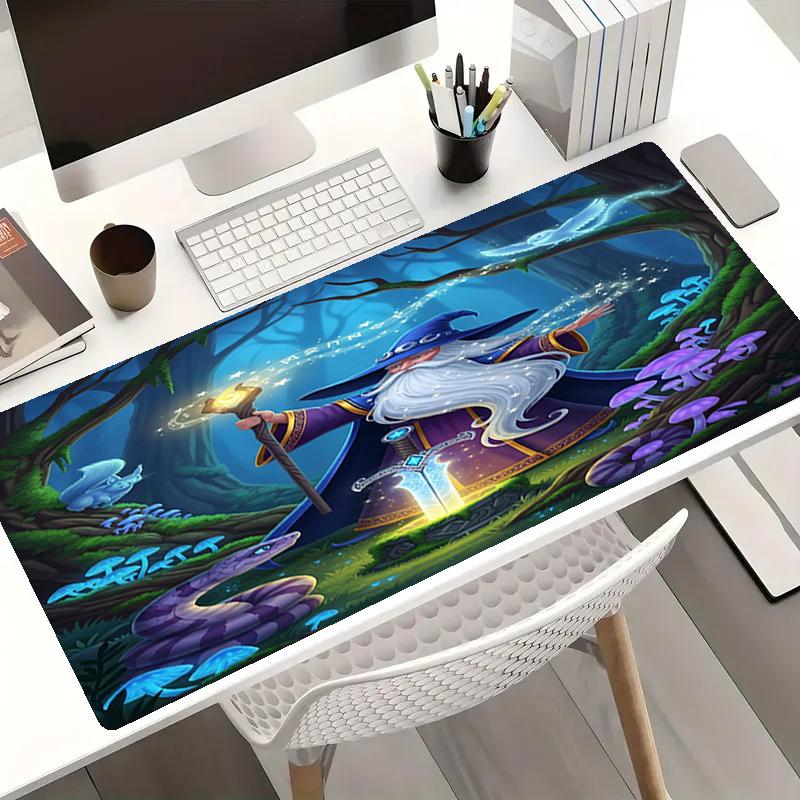 Wizard Theme Mouse Pad, Non Slip Rubber Base, Multifunctional Office & Home Decor, Perfect for Workspace Personalization.