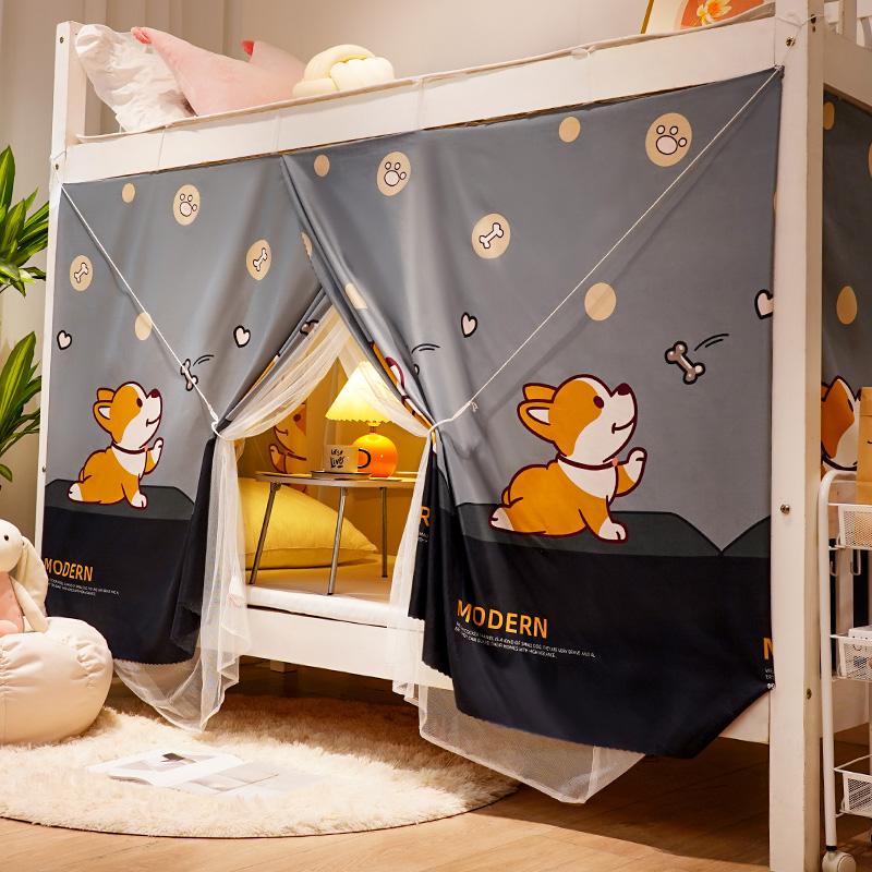 

Студенческая кровать, занавеска, москитная сетка, встроенная затемняющая односпальная кровать, верхняя и нижняя двухъярусные кровати для мужчин и женщин, полностью закрытые кровати для принцесс L195cmxW115cmxH135cm