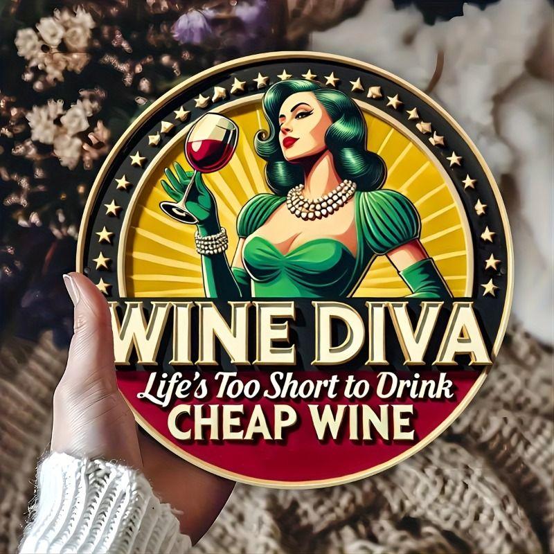 Retro Girl Tin Metal Logo Round Painting for Bar Restaurant