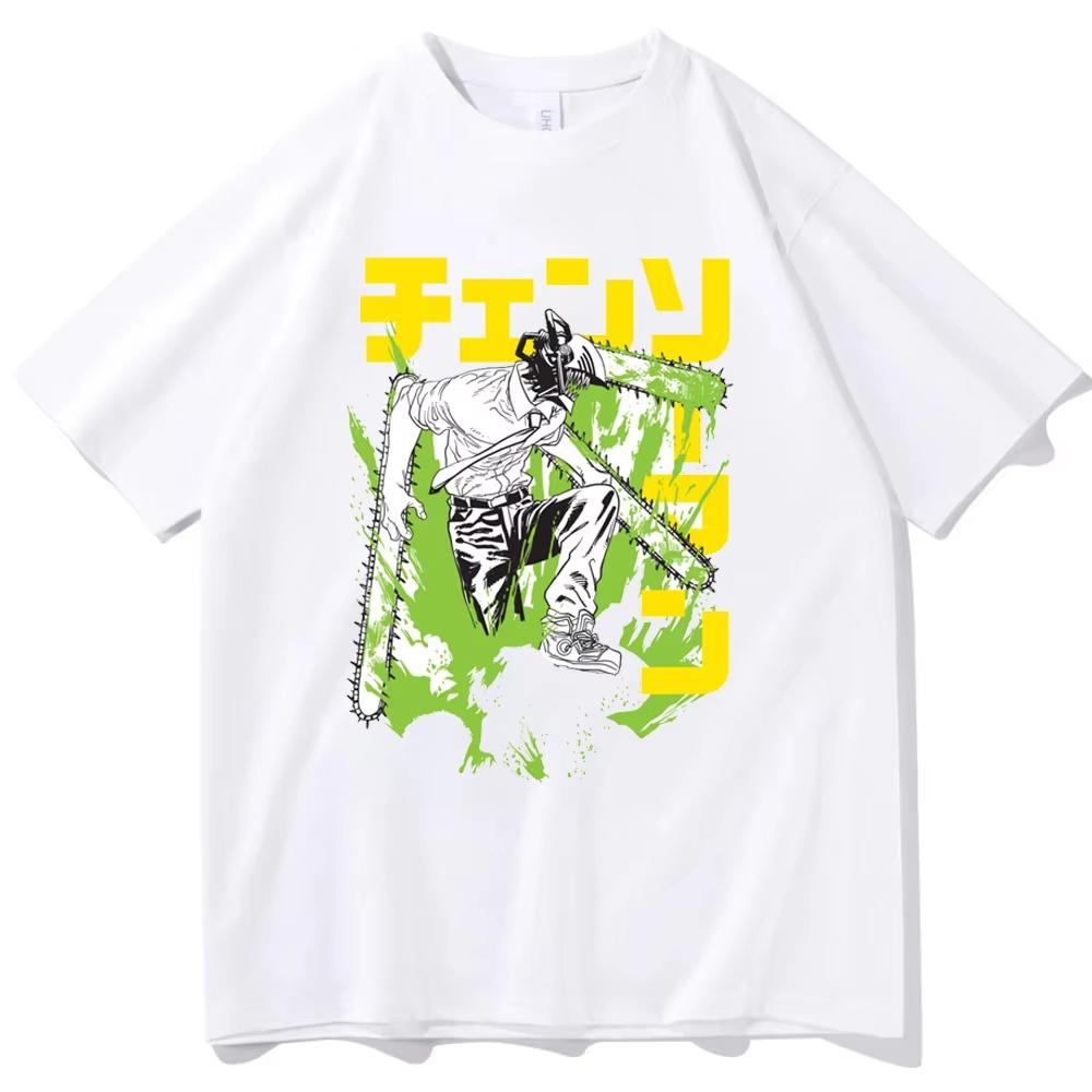 Sommer Neues Anime Kettensägen Unisex Bedrucktes T-Shirt Unisex und Damen T-Shirt Unisex Top Sport T-Shirt Unisex T-Shirt Harajuku Y2K Tee