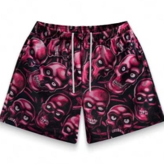 Dark Graphic Skull Ghost Demon Training Muay Thai Kickboxing Boxing MMA Print Shorts Unisex Gym Fitness Workout Quick Dry Elastic Waist