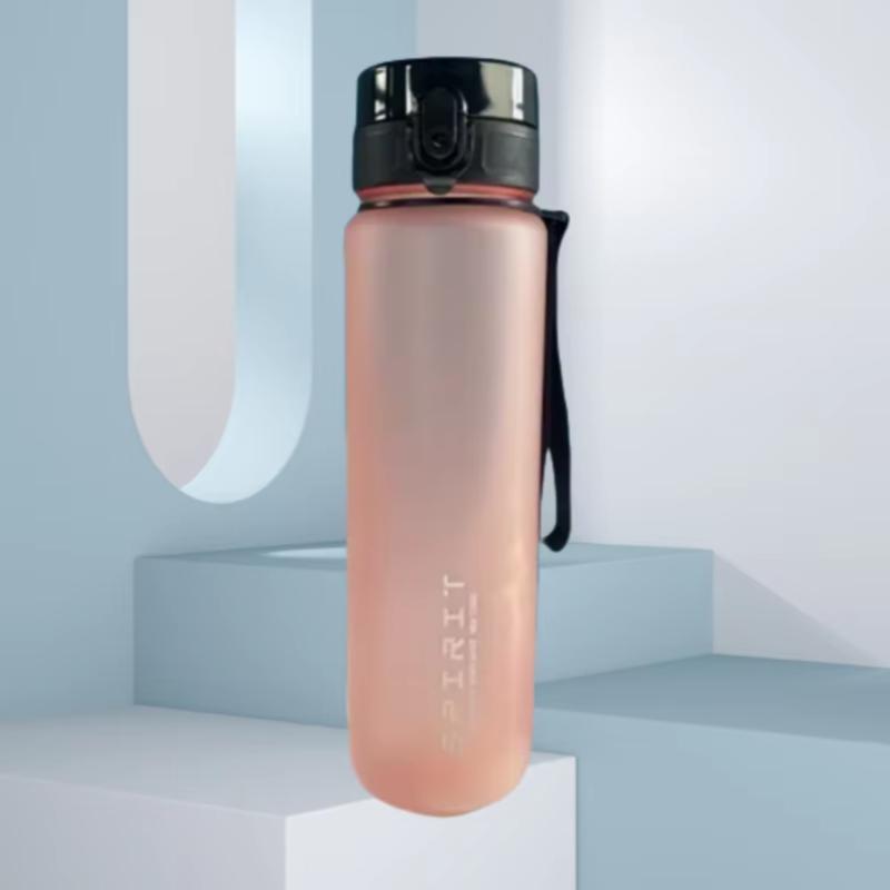 1000ML BPA-Free Matte Water Bottle with Leak-Proof Pop-Up Lid & Carry Strap - Portable for Outdoor, Sports, Hiking