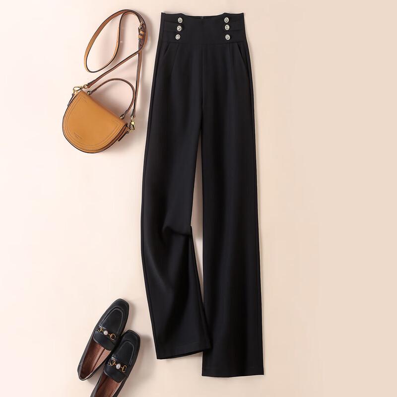 

Women s Autumn Button-Decorated Draped Casual Pants 2XL