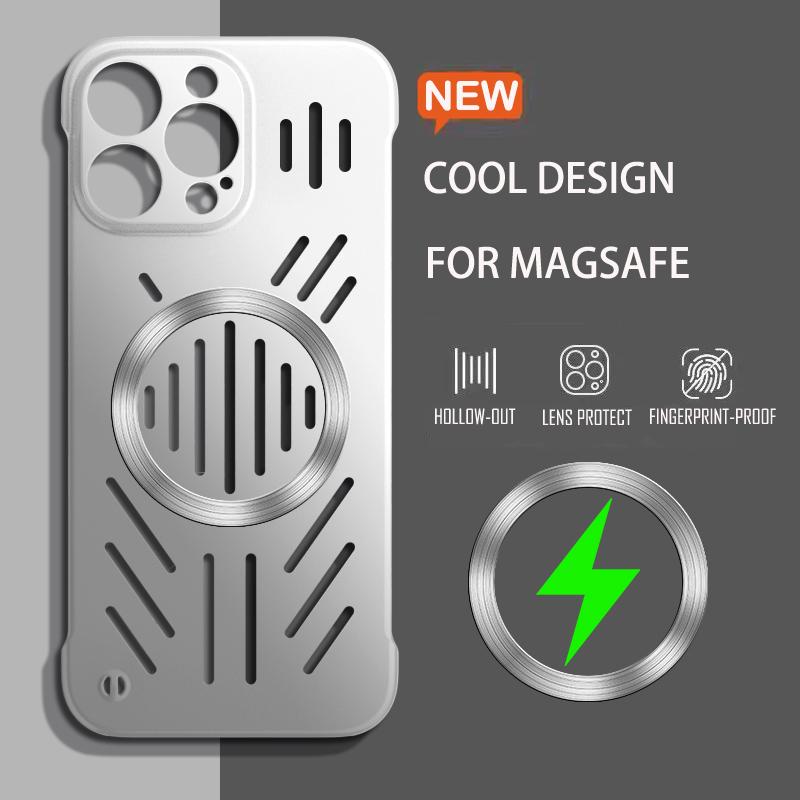 Heat Dissipation Magnetic Phone Case For 17 16 15 14 13 12 11 Pro Max Air For Magsafe Wireless Charging PC Hard Cover