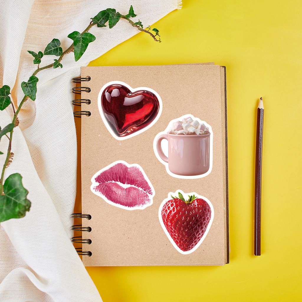 50-100 PCS Valentine's Day Graffiti Stickers Waterproof Romantic Decals for Water Bottle Phone Envelope Scrapbook Gift