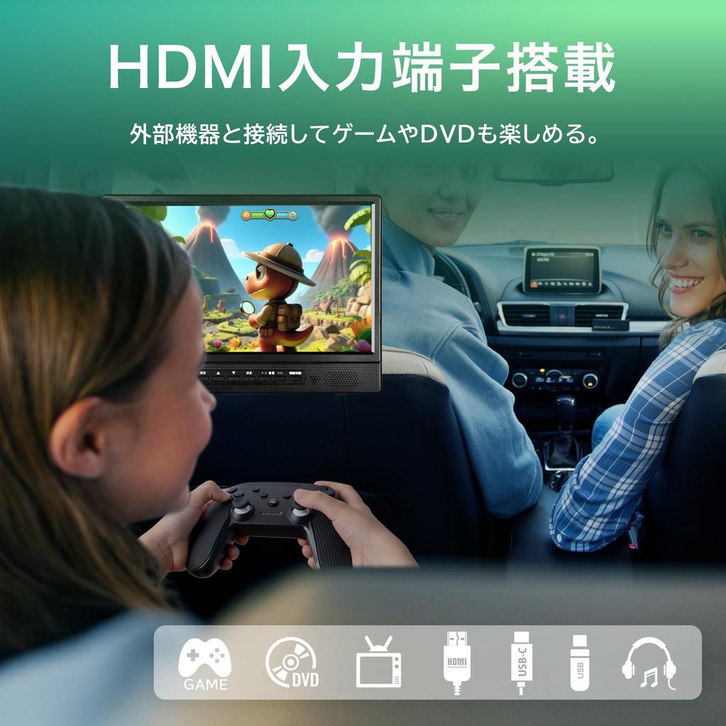 KEIYO Smart Rearview 2025 New Headrest IPS Rear Seat Monitor with HDMI YouTube Netflix Android TV with Voice Front for Family and Campers [Android]