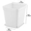 10/20pcs 7cm White Plastic Square Plant Pots with Drainage Trays - Ideal for Succulents, Office Desktop Gardening Balcony Decor