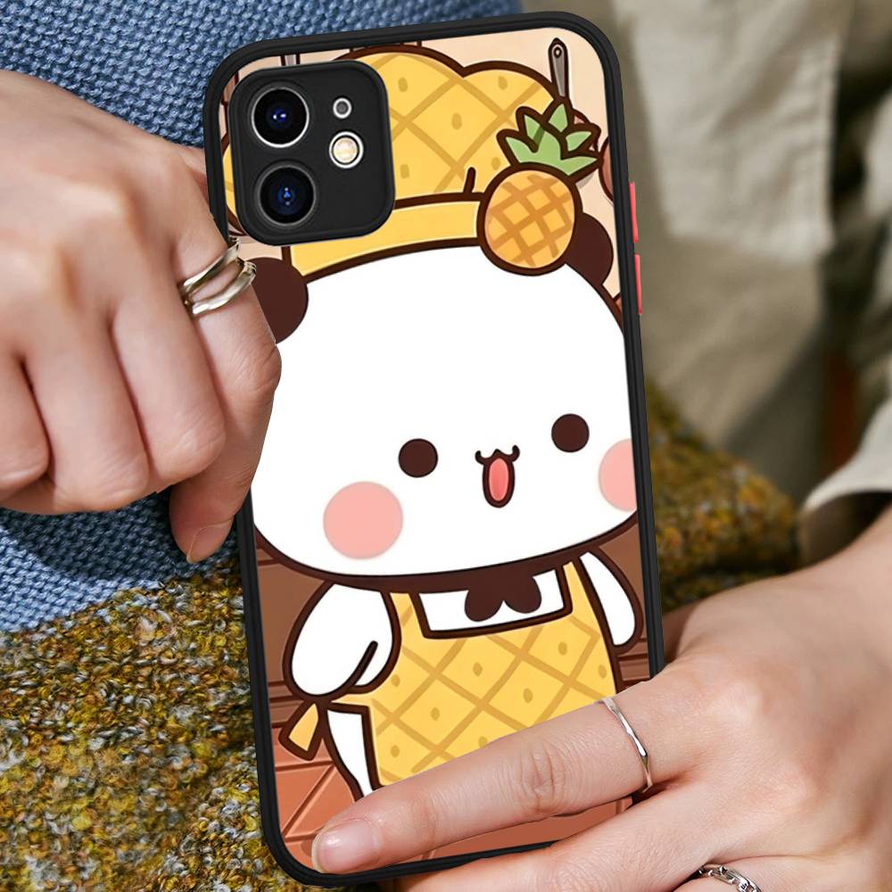 Custodia per Telefono con Personaggi Bubu e Dudu Per IPhone 16e 16 15 14 13 12 11 Pro Max X XS Max Plus Opaca Trasparente