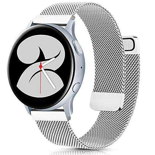 

22mm 20mm Milanese Strap for Samsung Watch 3/4/5/Active 2 Stainless Steel Magnetic Wristband for Huawei Watch 3/GT 2/Amazfit GTR Watch 4 Classic 46mm срібний