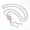 Japanese-Korean Women's Cat's Eye Flower Tassel Necklace - Fashionable, Versatile Sweater Chain 