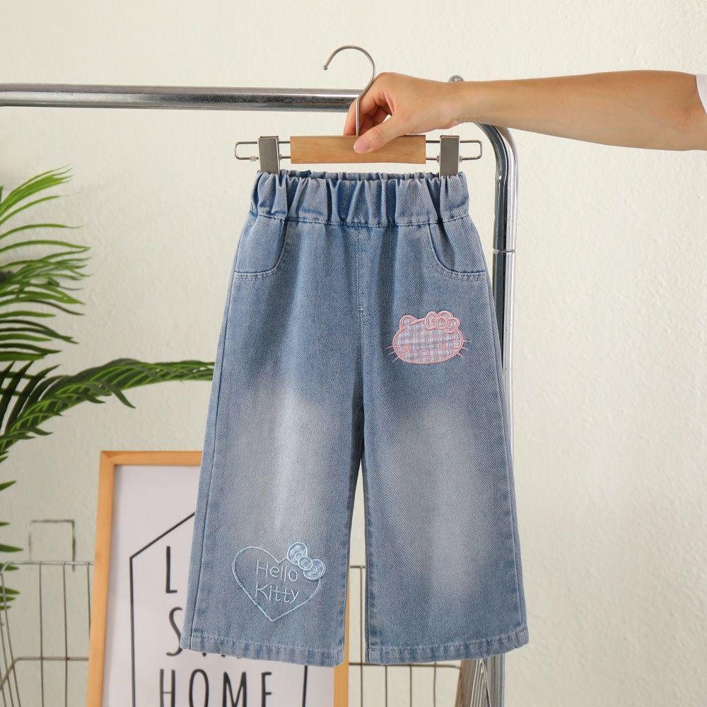 

Girls Embroidered Jeans - Spring/Autumn 2025 Trendy Korean Straight-Leg Fashion for Kids 120