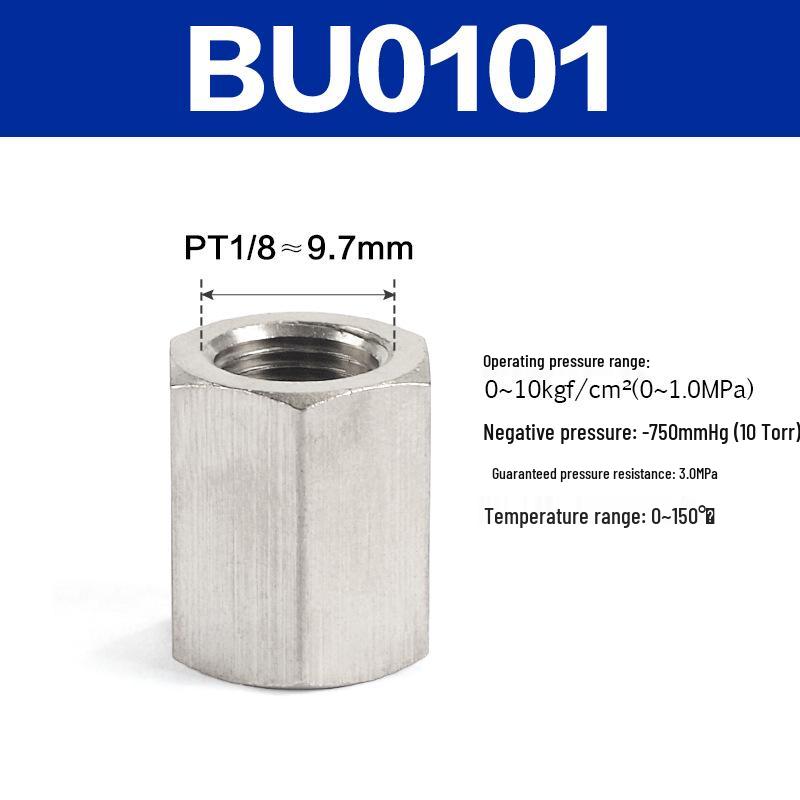 Pneumatic Threaded Straight Connector BU/BB Series
