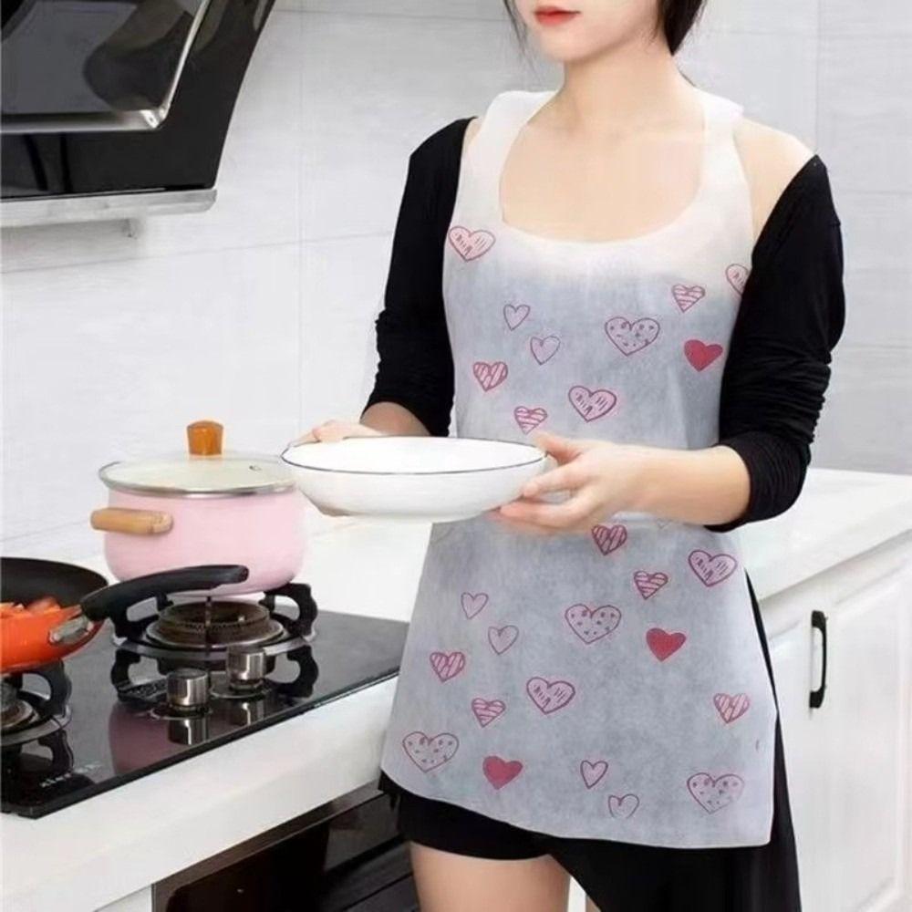 10Pcs/Bag Non Woven Bib Oil-proof Cooking Apron  Restaurant Home Supplies