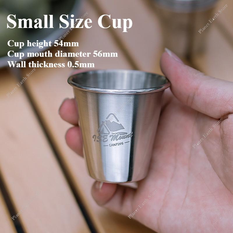 4Pcs/Set Portable Stainless Steel Camping Cup Outdoor Practical Travel Stainless Steel Cups with Bag Wine Glasses Tea Mug
